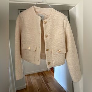Abercrombie & Fitch Cream Jacket with Gold Button